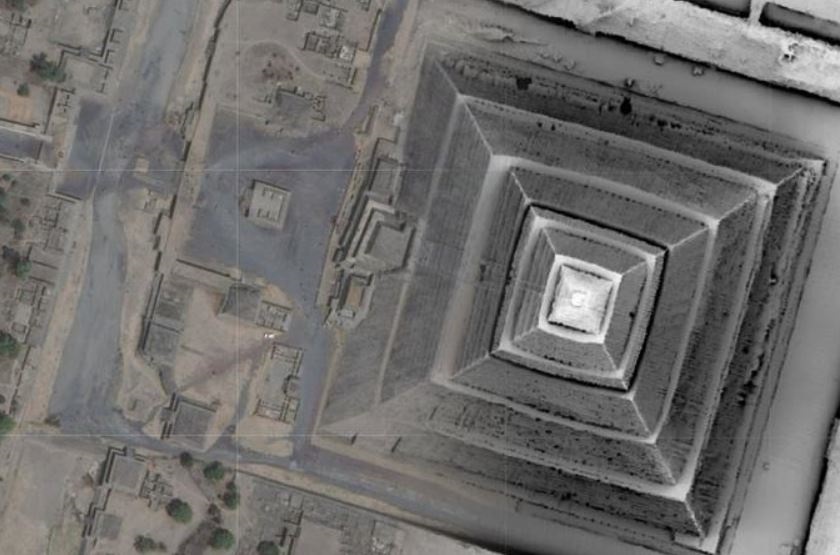 Imagen satelital de la Pirámide del Sol en Teotihuacan