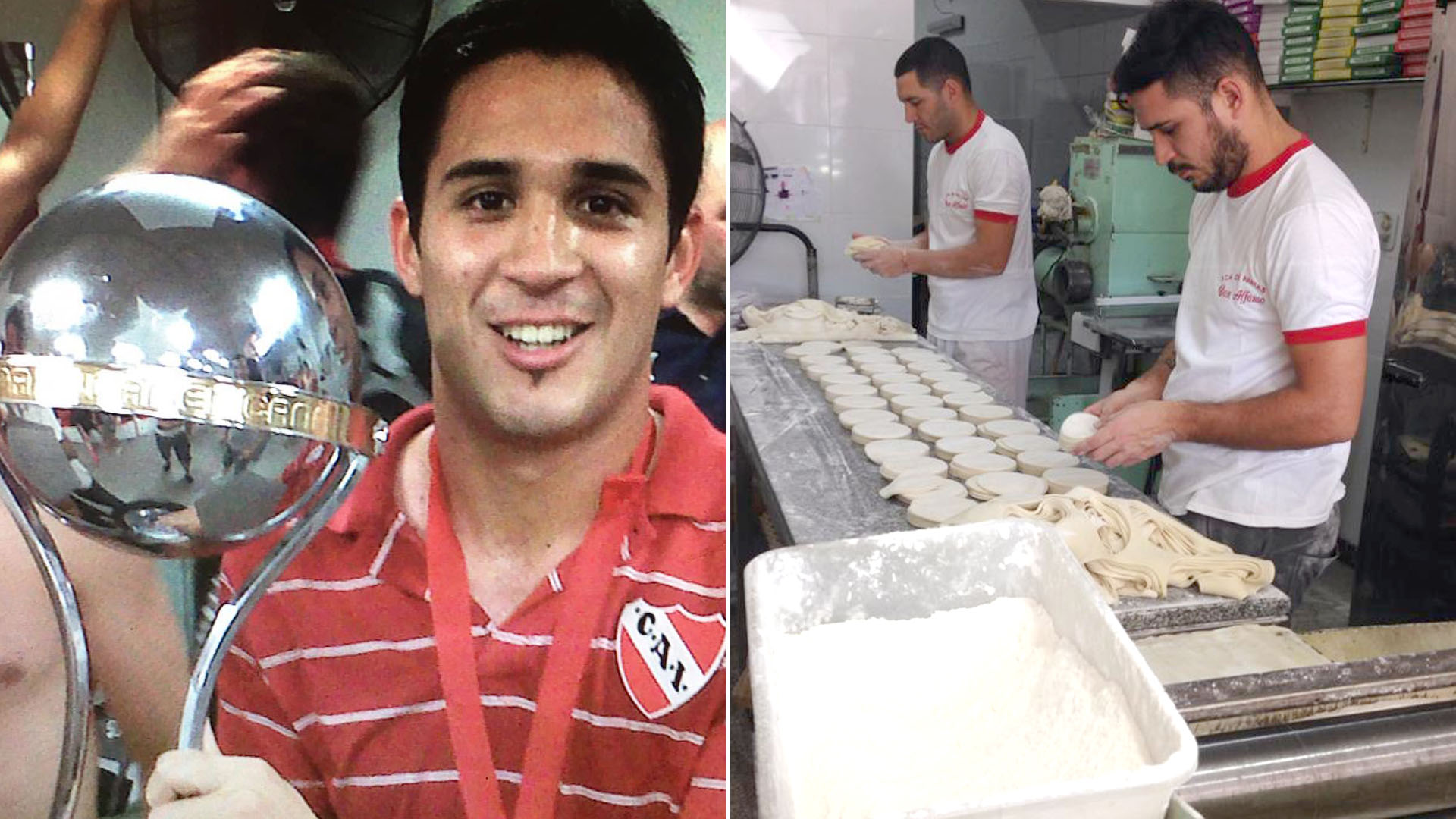 Brian Nieva formó parte del plantel de Independiente campeón de la Sudamericana 2010 y hoy trabaja en la fábrica de pastas familiar
