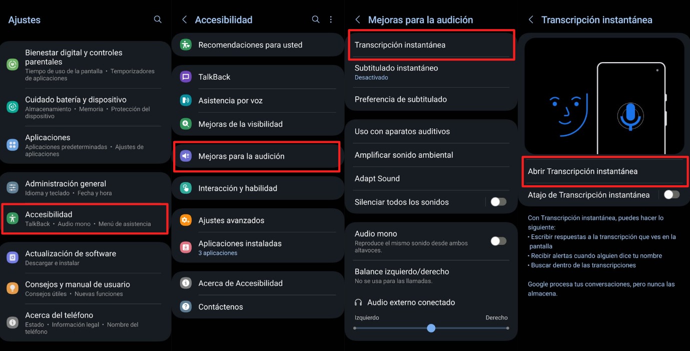 Cómo activar la función Transcripción automática para celulares Android. (Infobae)