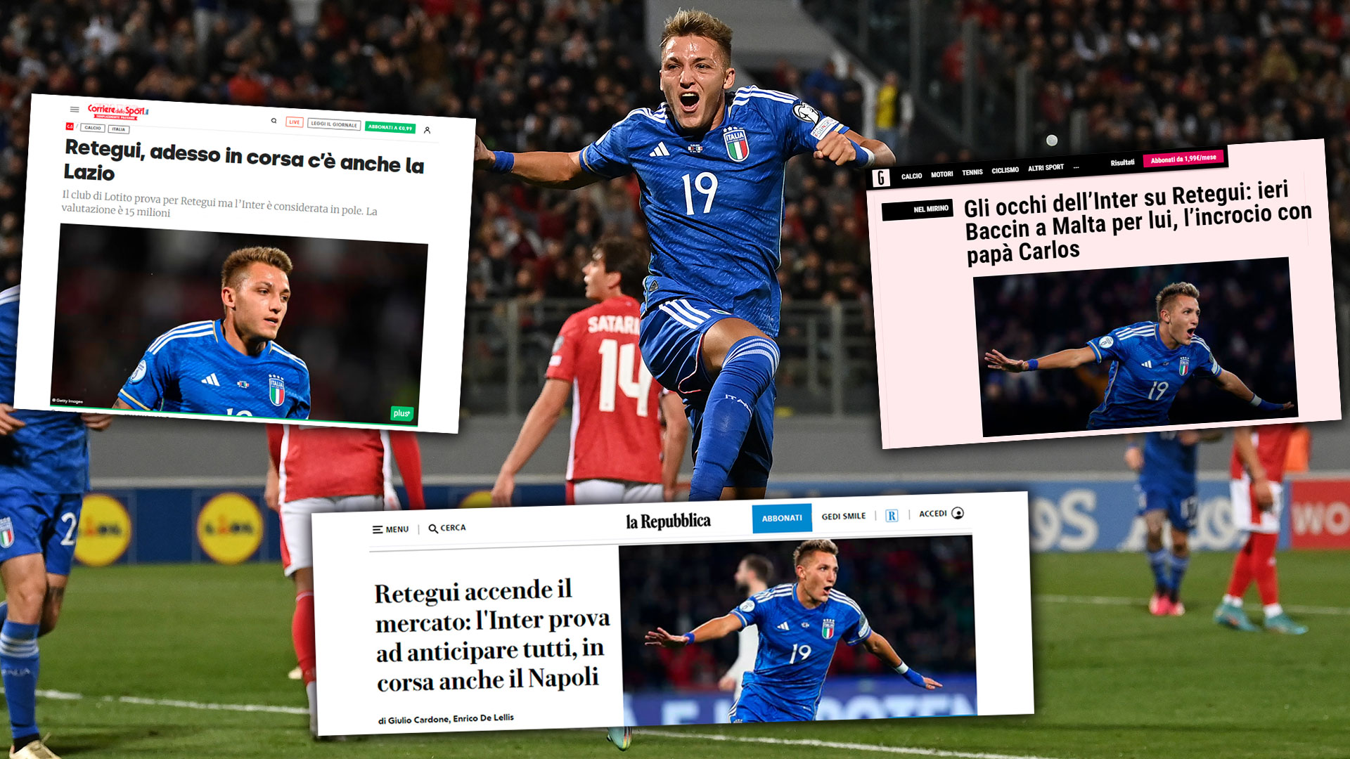 Furor en Italia por Retegui: de protagonizar las portadas de los diarios a ser llamado “animal voraz” tras su debut goleador 