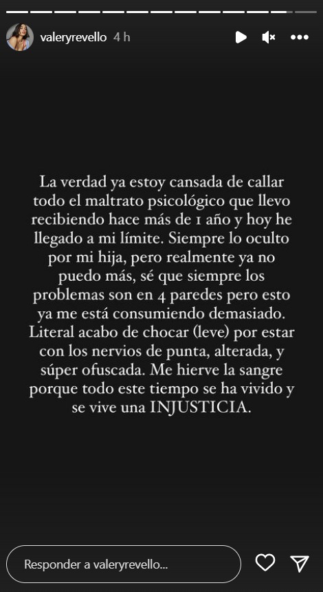 Valery Revello Revela Que Es Víctima De Maltrato Psicológico Desde Hace