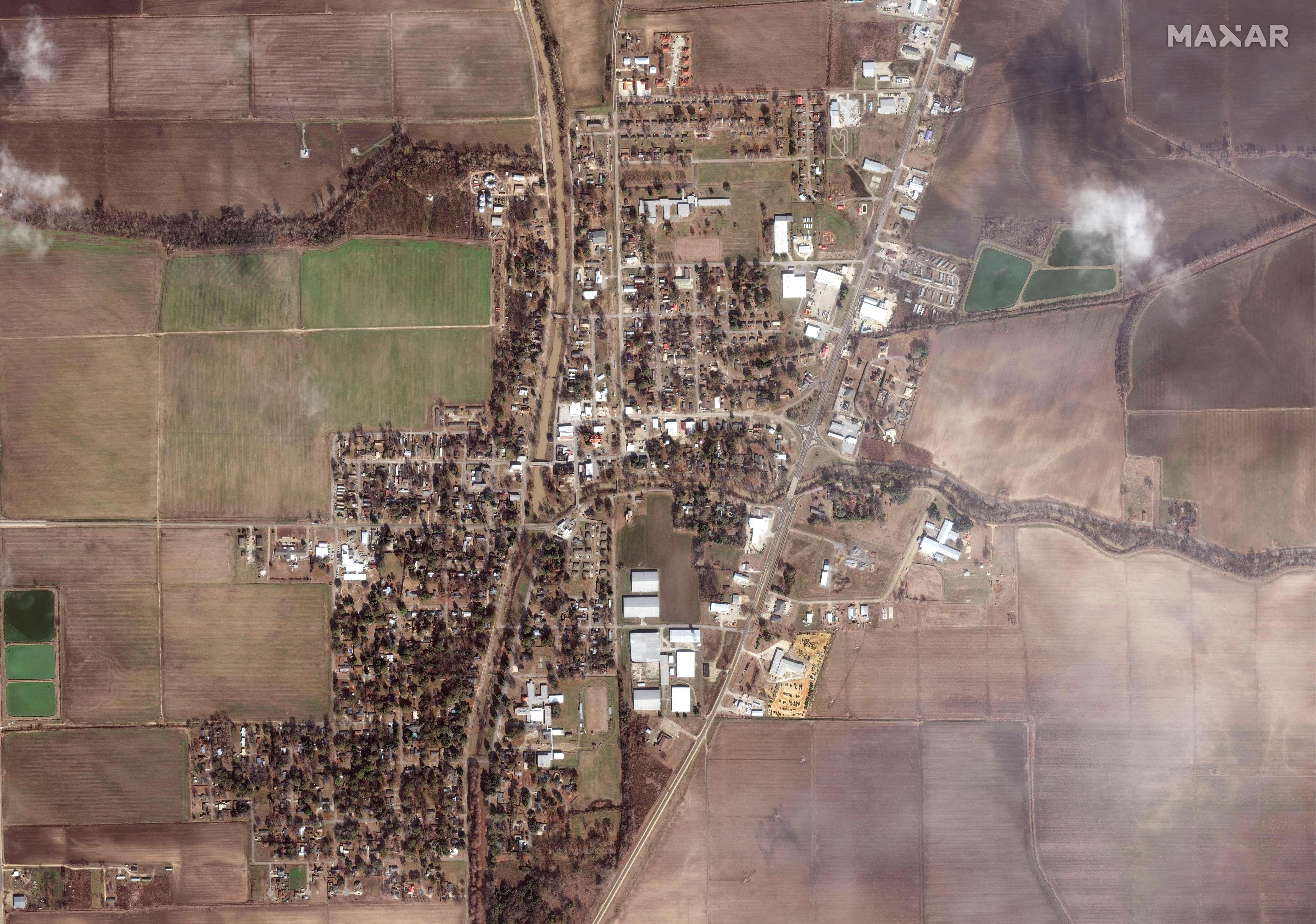 Una imagen satelital de Rolling Fork antes del tornado, 27 de diciembre de 2022. Cortesía de la imagen satelital ?2023 Maxar Technologies/Folleto a través de REUTERS 