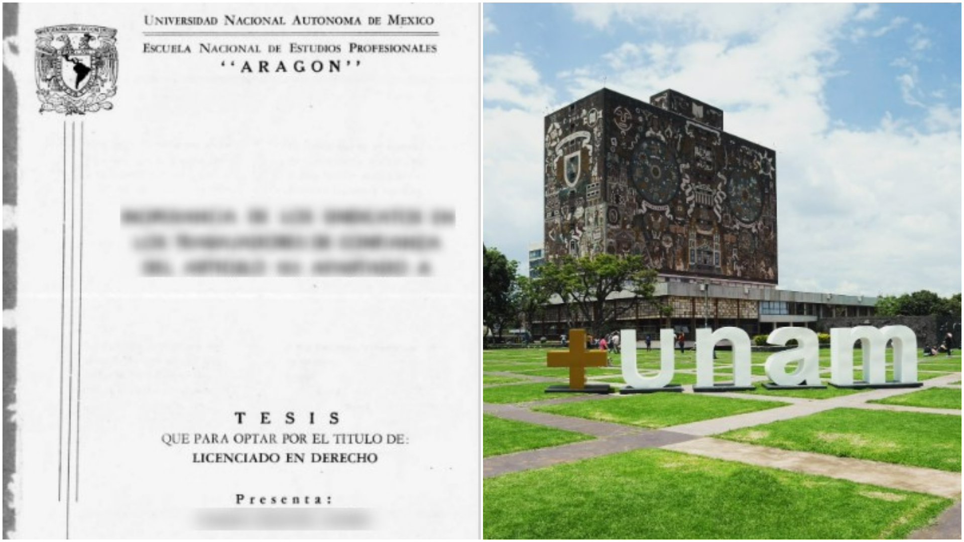 The university transferred the plagiarism analysis to the Ethics Committee (Instagram/@unam_mx/screenshot: tesiunam.dgb.unam.mx)