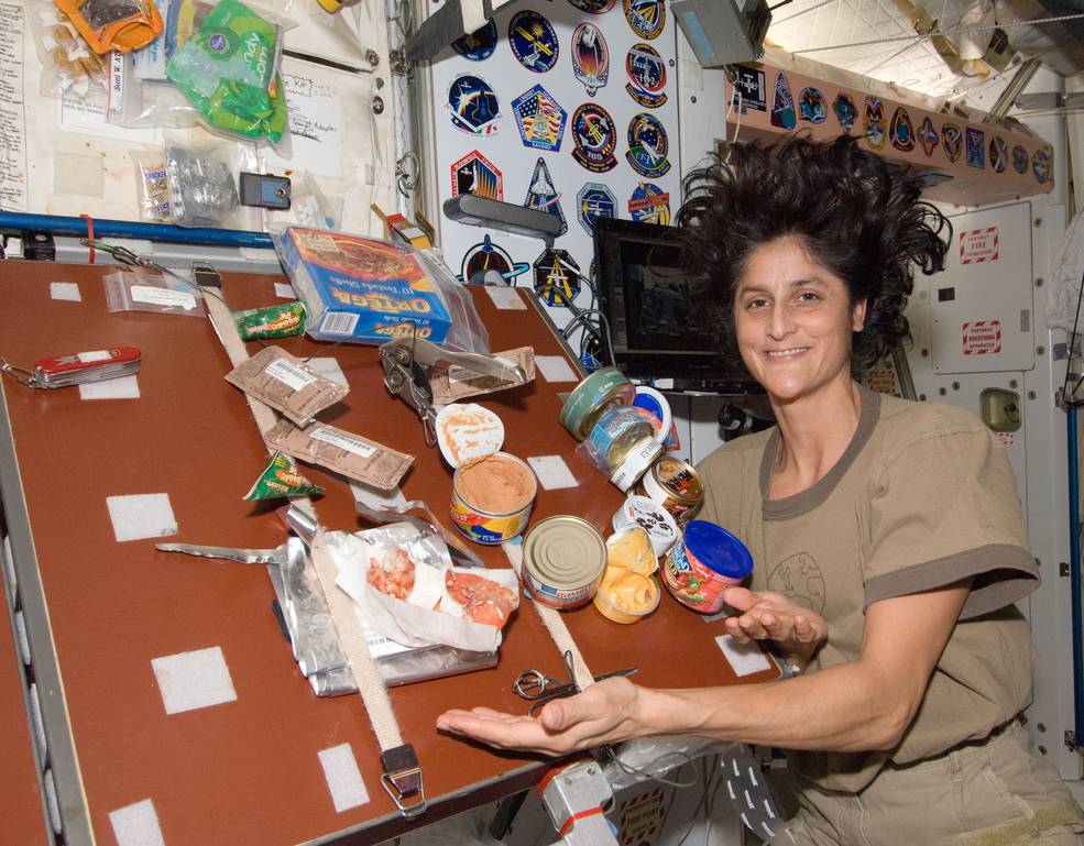 La comida en el espacio. Foto: NASA