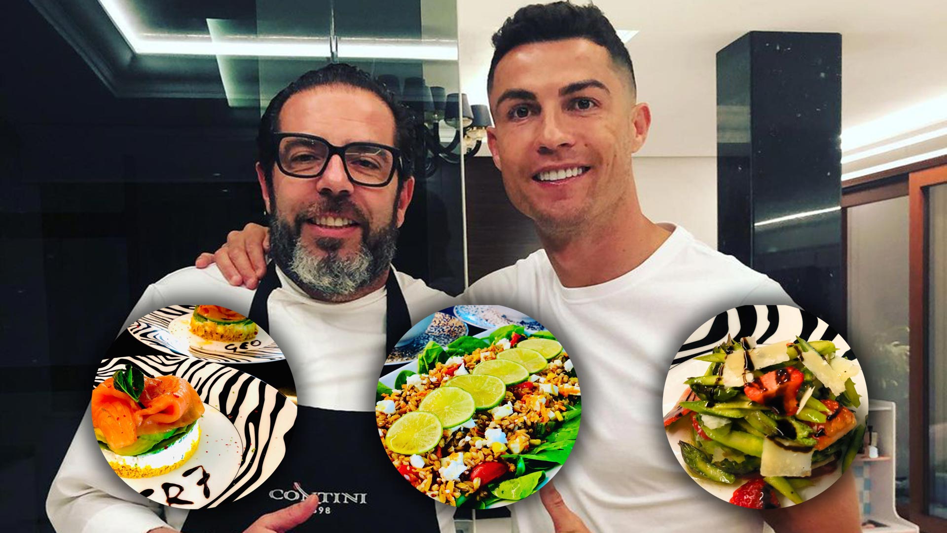 Cristiano Ronaldo junto al Chef Barone