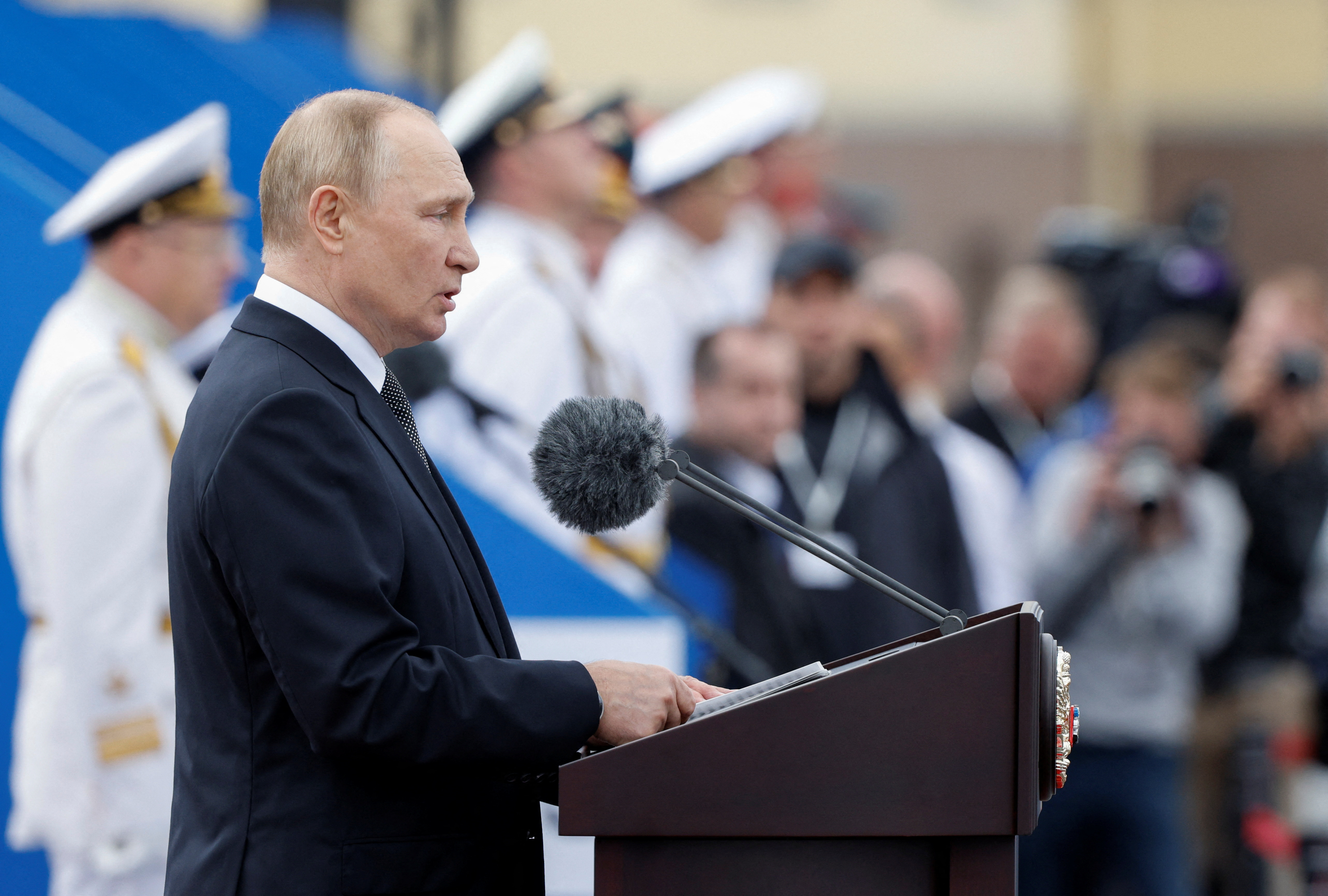 Vladimir Putin en un discurso en San Petersburgo (Reuters)