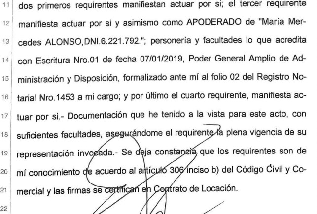 Document: María Mercedes Alonso's power of attorney to sign for her children.