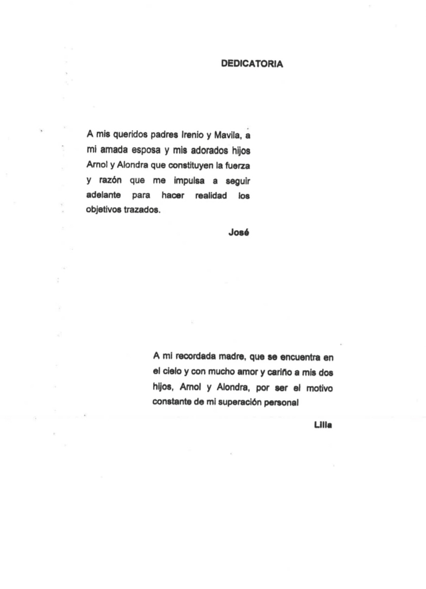 Dedicatoria de la tesis de Pedro Castillo y Lilia Paredes.