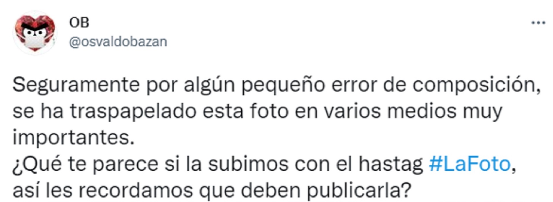 Horacio Bazán fue uno de los primeros en sumarse al hashtag #LaFoto