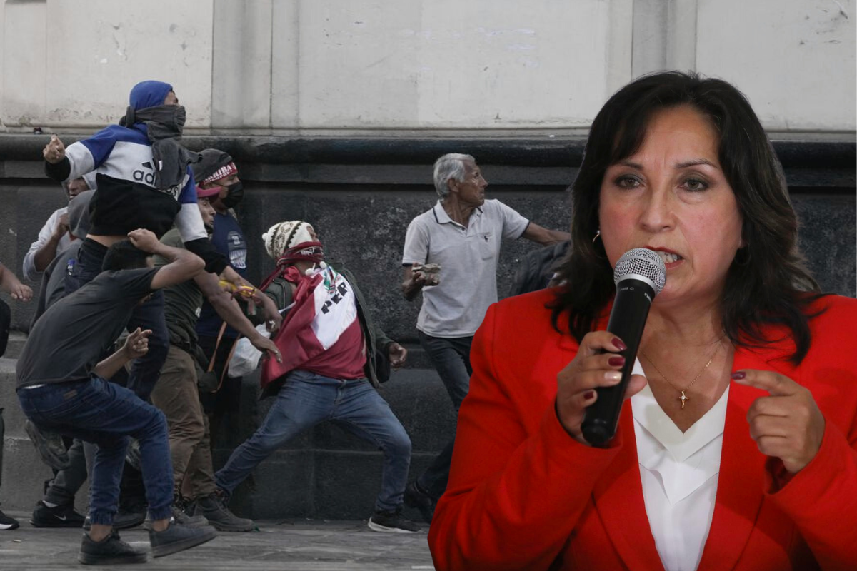 Dina Boluarte lamentó los ataques a la Policía Nacional del Perú.