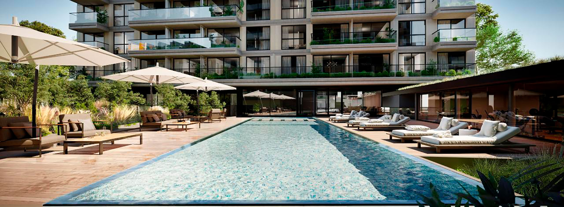 Las piscinas son protagonistas en varios de los desarrollos que se están lanzando para captar al público que dispone de ahorros