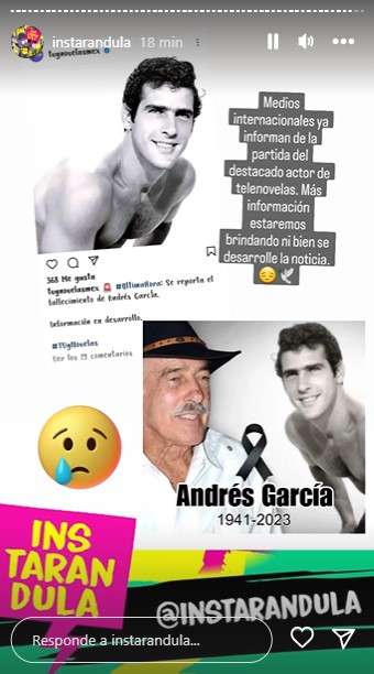Instarándula también despidió a Andrés García.
