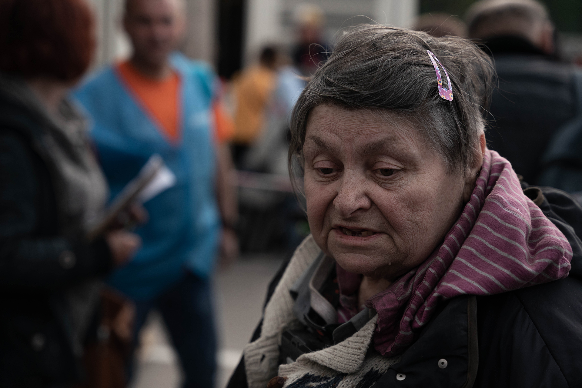 Olga, sobreviviente a los bombardeos rusos en la planta de Azovstal en Mariupol.