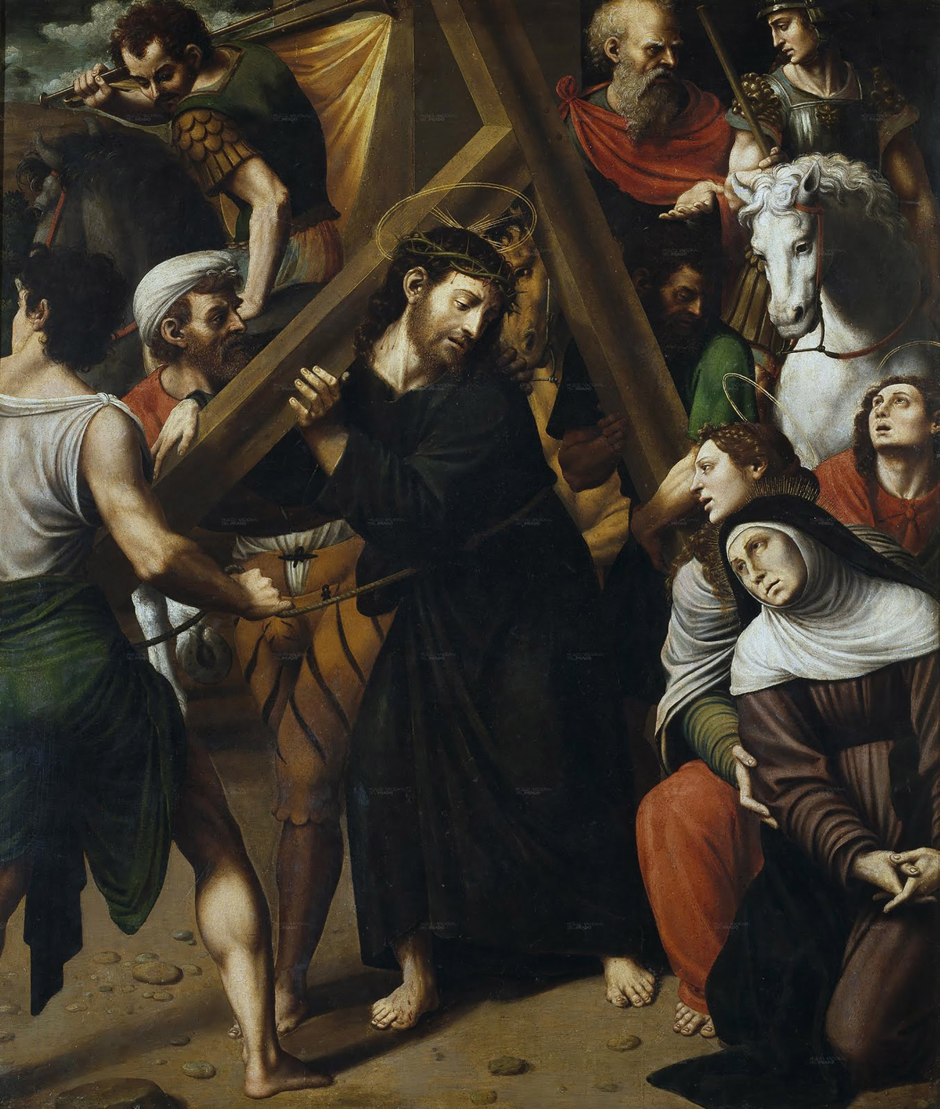 Cristo en el Camino del Calvario es una pintura óleo sobre tela realizada entre 1536 y 1538. El retablo fue encargado a Juan de Juanes , quien colaboró ​​en su realización con su padre, Vicente Macip 
 