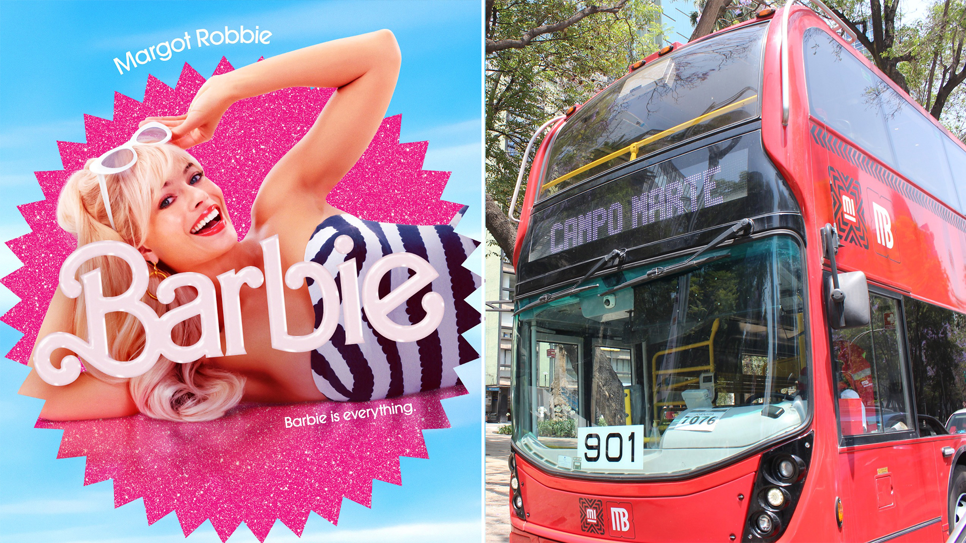 Metrobús de la CDMX se une al trend de Barbie y ya tiene su póster