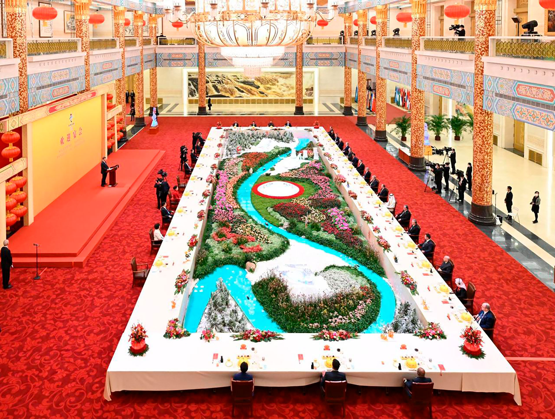 El banquete ofrecido por Xi Jinping a los jefes de Estado que asistieron a la apertura de los Juegos Olímpicos de Invierno