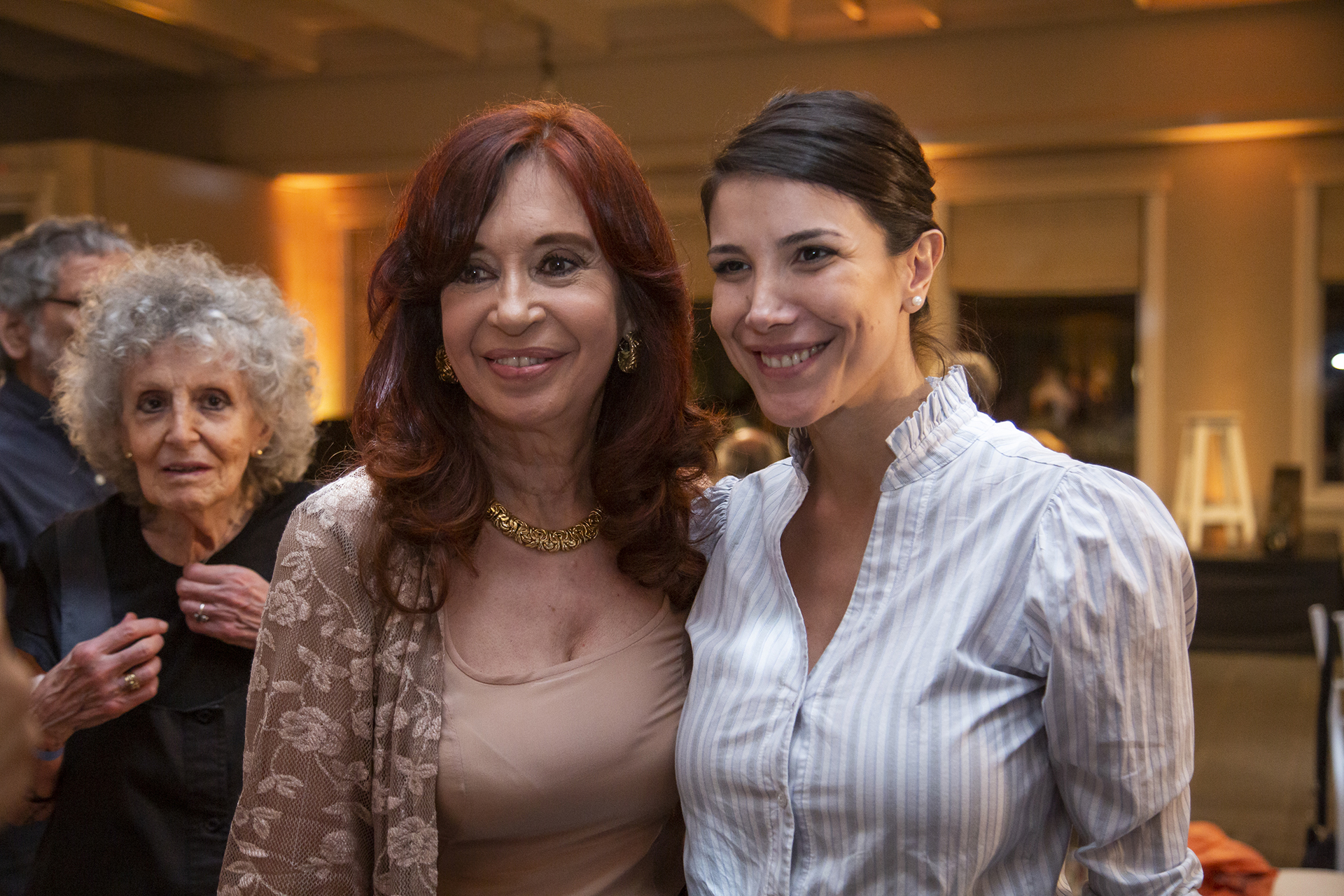Cristina Kirchner junto a la actriz Andrea Rincón.