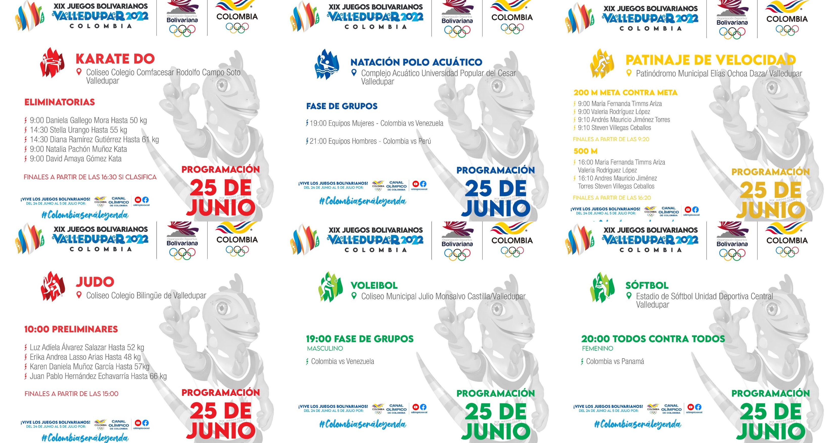 Esta será la programación de los deportistas colombianos en el tercer día de competencias en los Juegos Bolivarianos 2022