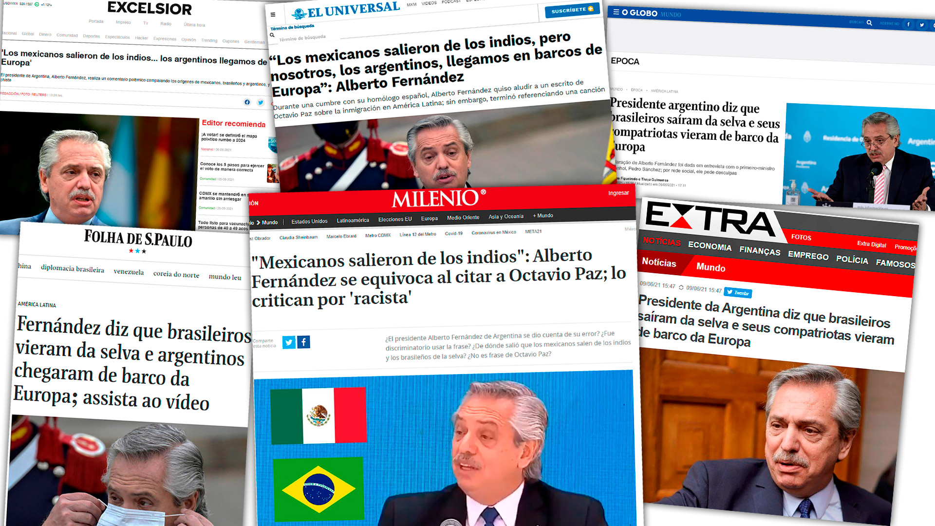 La frase de Fernández tuvo una fuerte repercusión en los medios de Brasil y de México