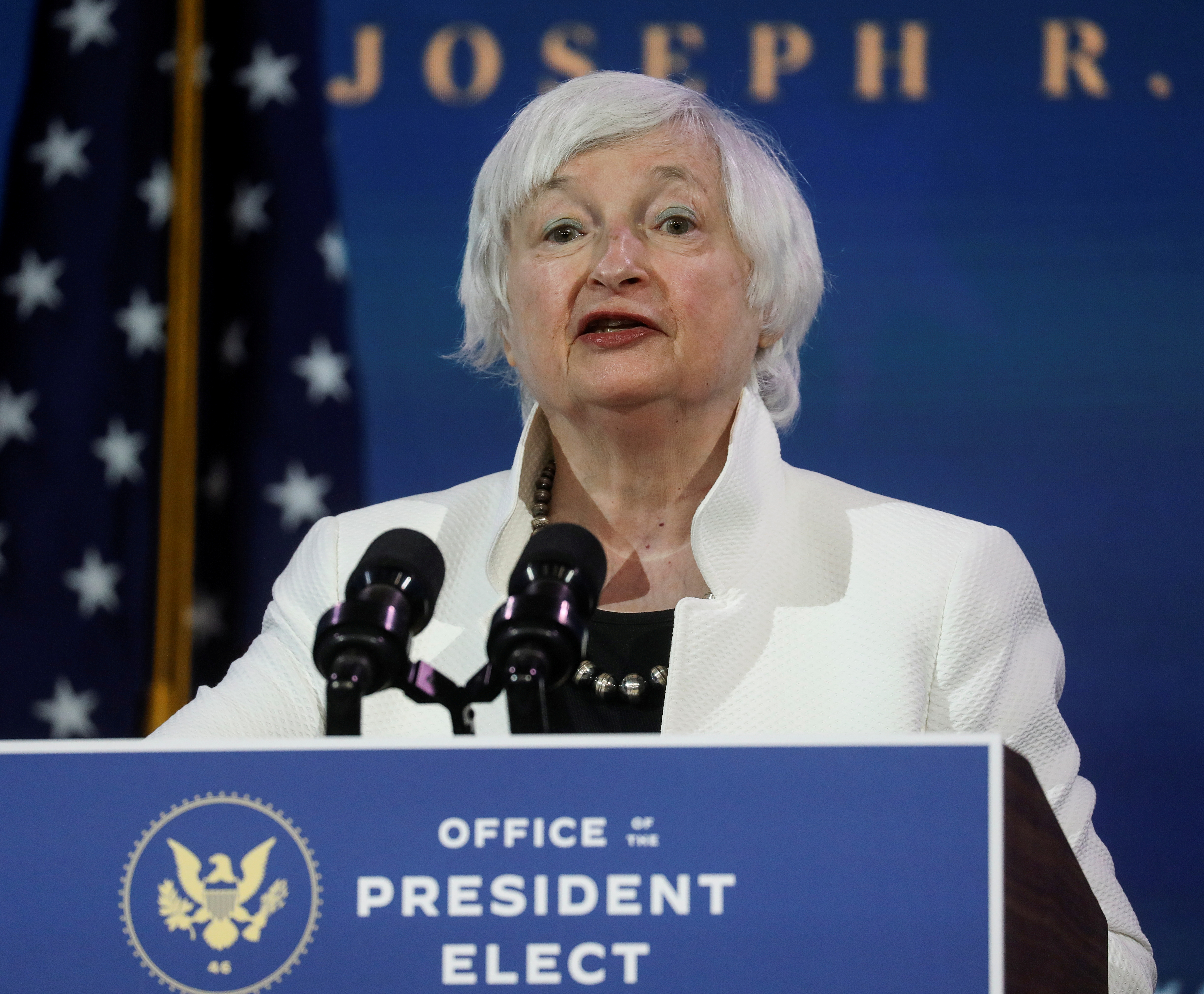 Janet Yellen, la candidata del presidente electo de los Estados Unidos Joe Biden para ser secretaria del Tesoro (REUTERS/Leah Millis)