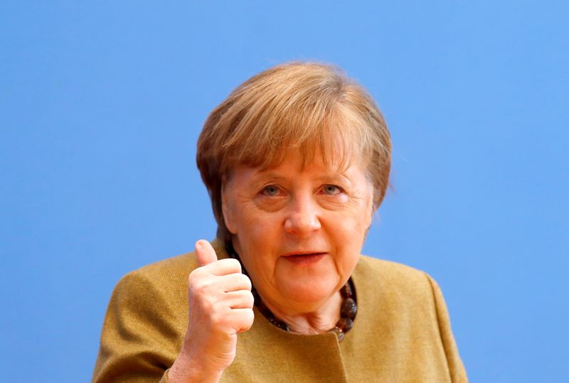 Imagen de archivo de la canciller alemana, Angela Merkel, habla durante una conferencia de prensa en Berlín, Alemania. 21 enero 2021. REUTERS/Fabrizio Bensch