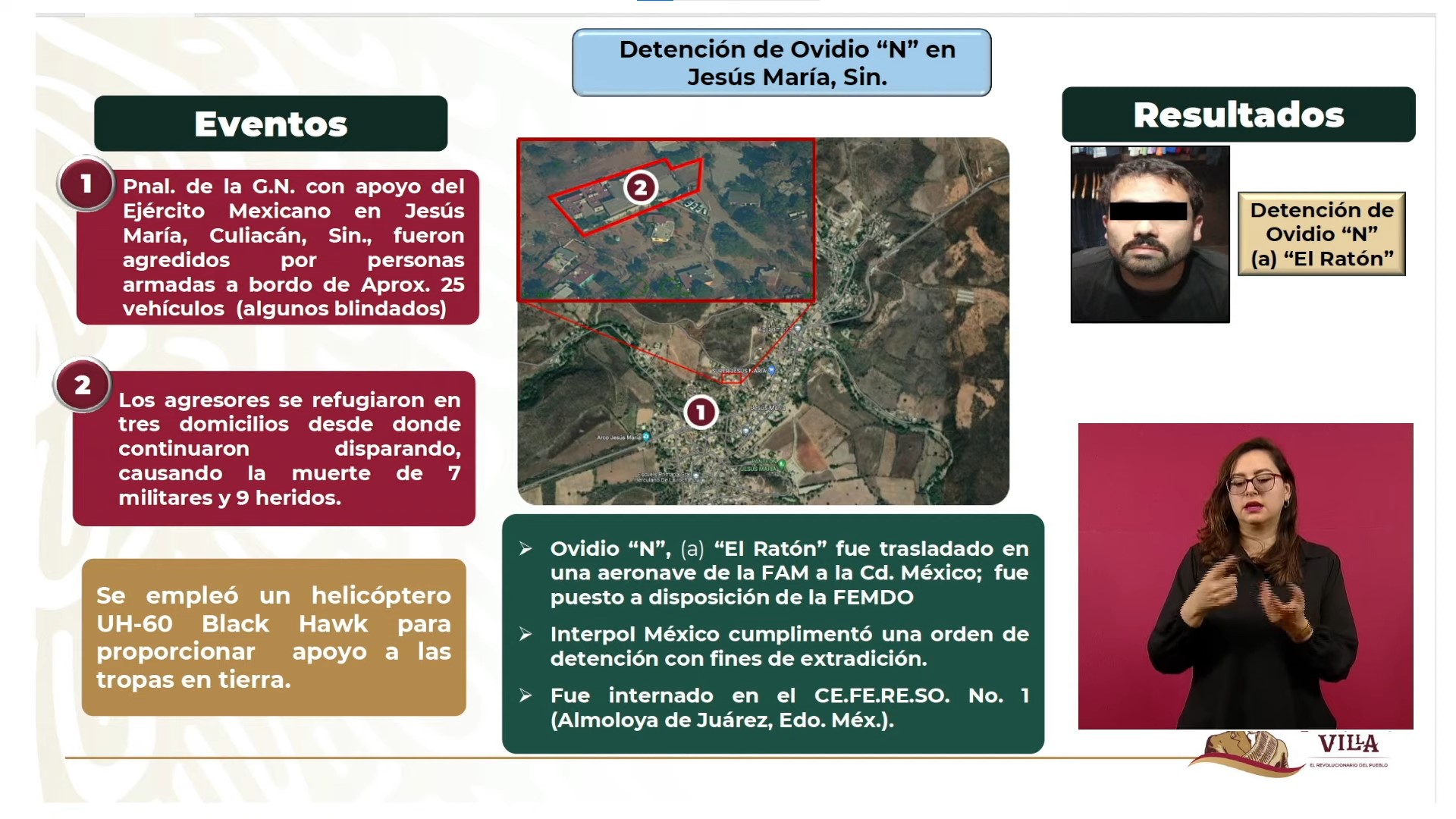 Detención de Ovidio Guzmán. Foto: Gobierno de México