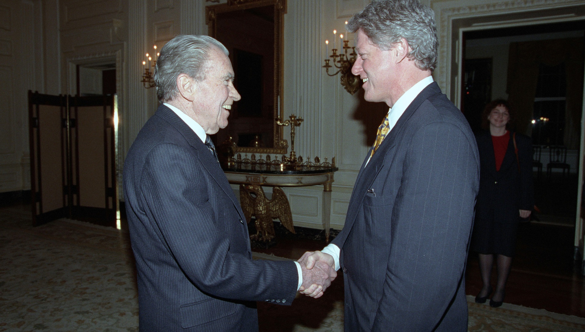 Reunión de Bill Clinton y Richard Nixon en 1993 (foto: Archivo de la Casa Blanca)
