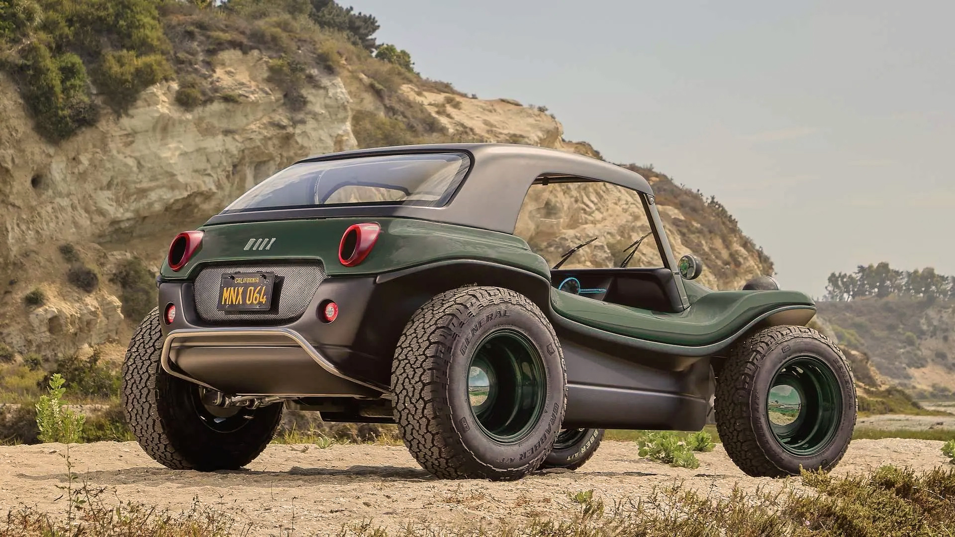 The Meyers Manx 2.0 Electric is surefire.  A beach design based on the mechanics of the VW Beetle that revolutionized youth in the 1960s
