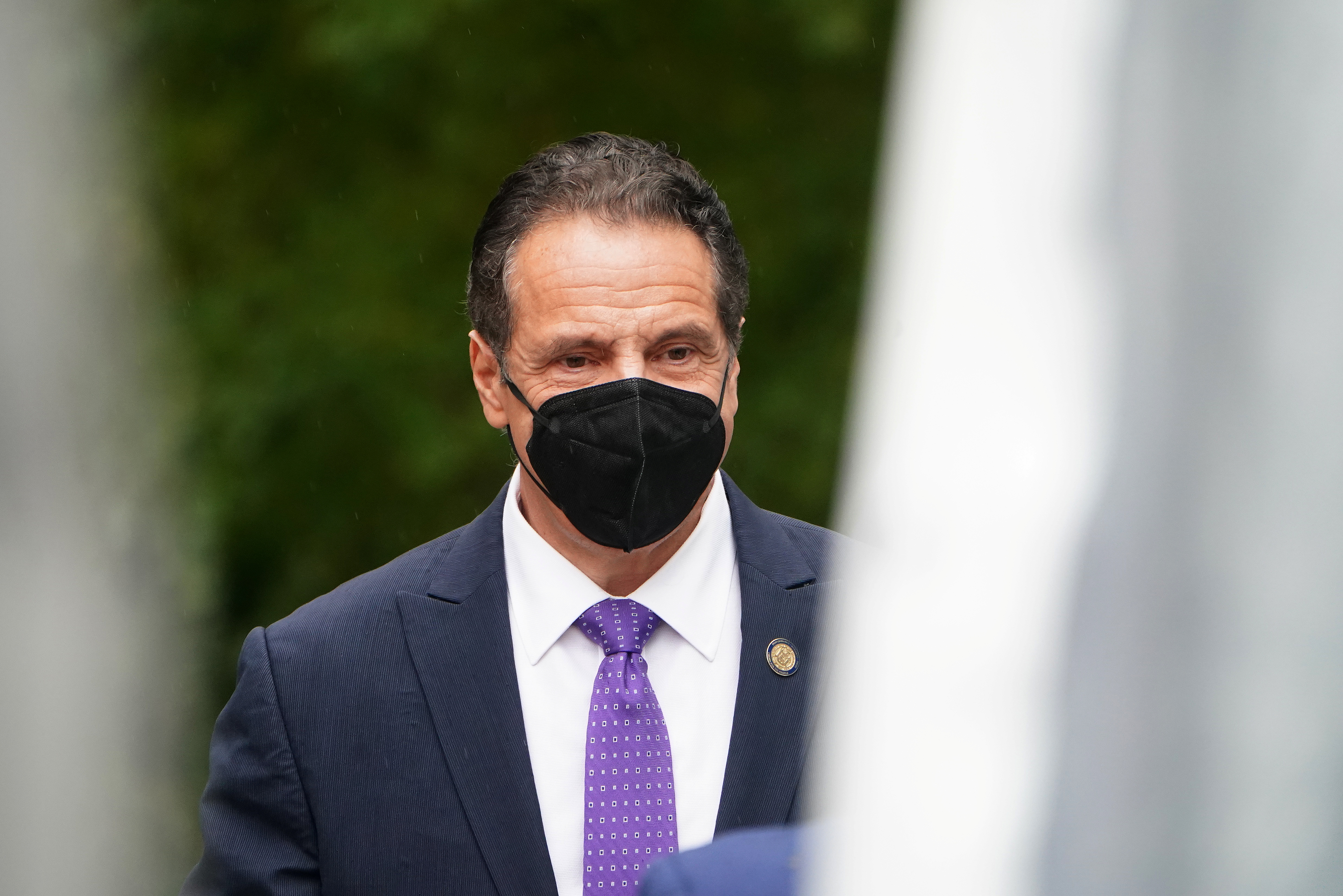 Governor of New York Andrew Cuomo arrives at the unveiling for the Mother Cabrini statue in the Manhattan borough of New York City, New York, U.S., October 12, 2020. REUTERS/Carlo Allegri