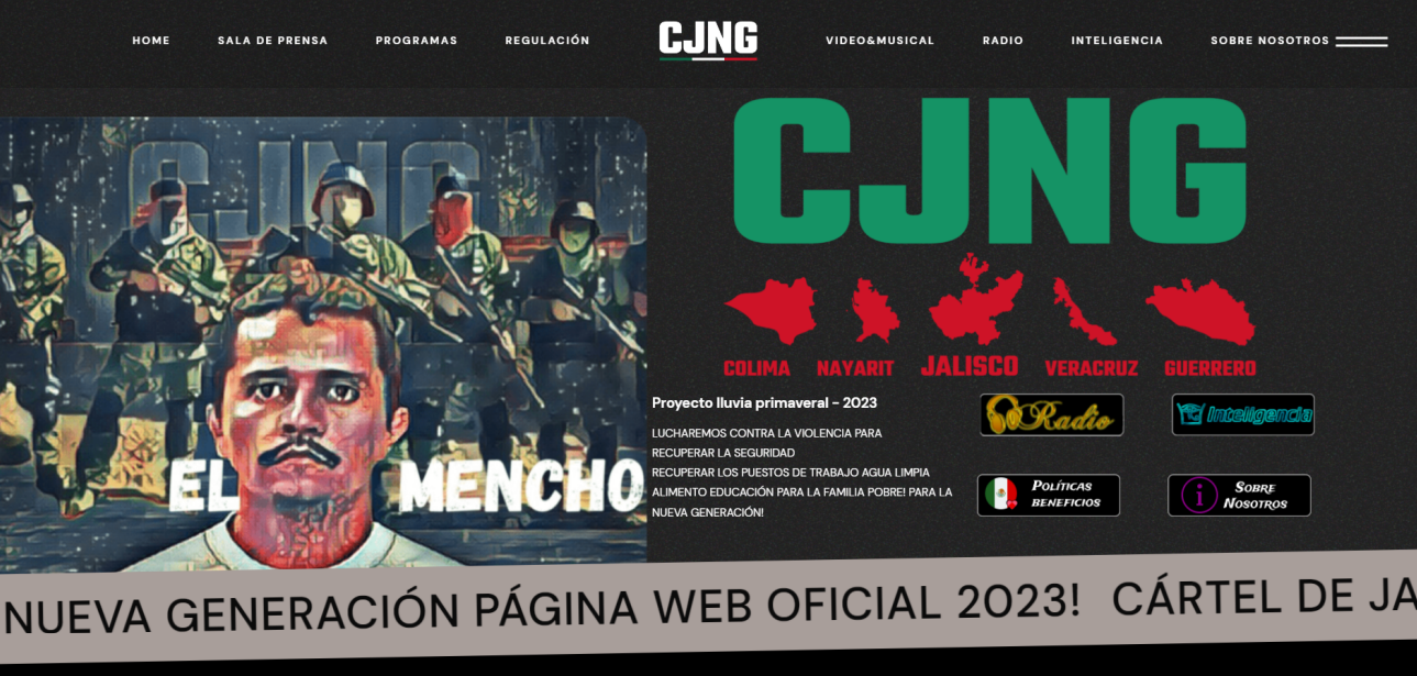 CJNG: la sofisticada y misteriosa página web que promocionaba con impunidad al grupo criminal