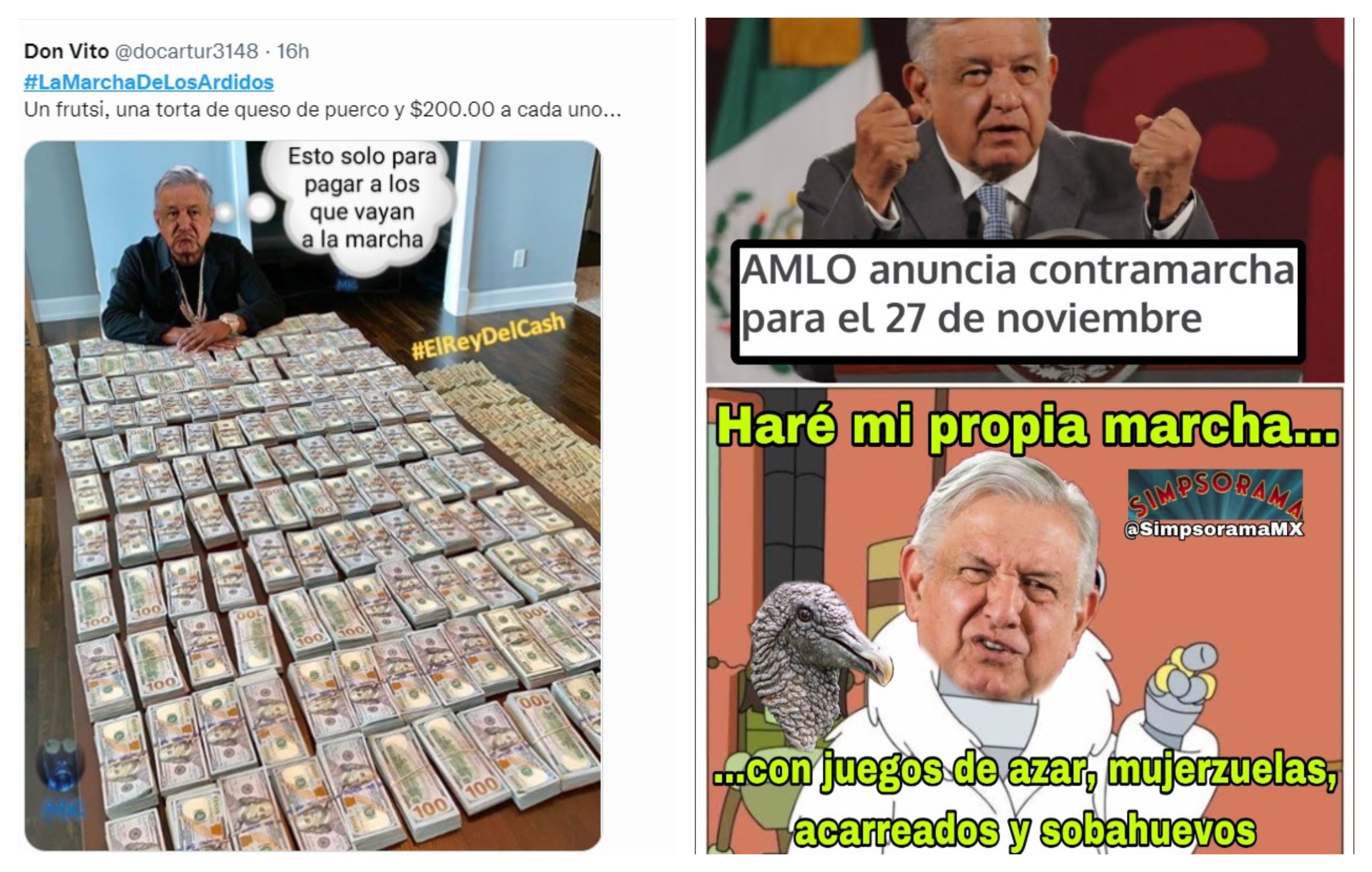 Usuarios en redes sociales reaccionaron con humor a la convocatoria de marcha del presidente Andrés Manuel López Obrador (Foto: Captura de pantalla)