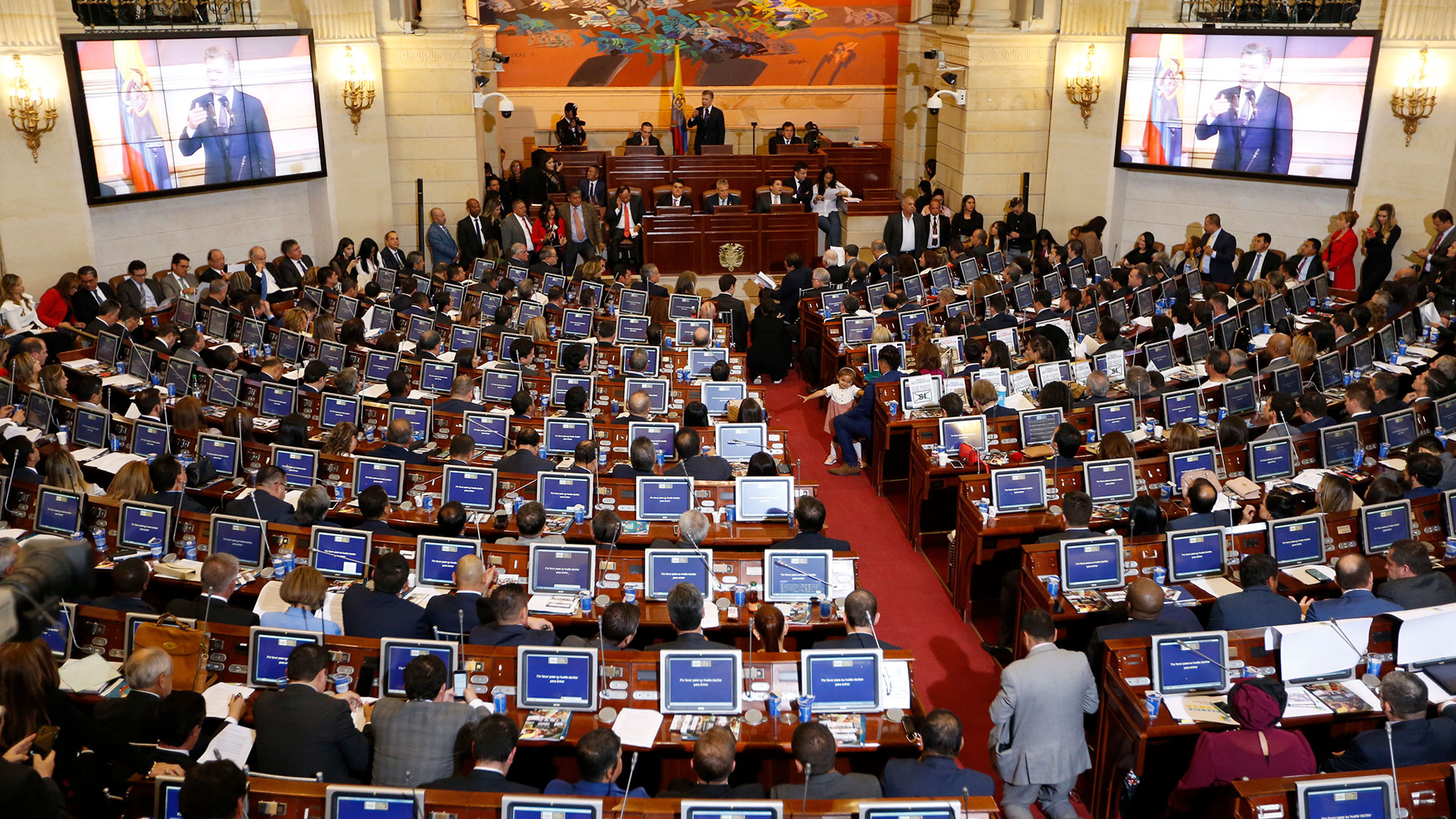El Senado Colombiano durante la última jura (AP)