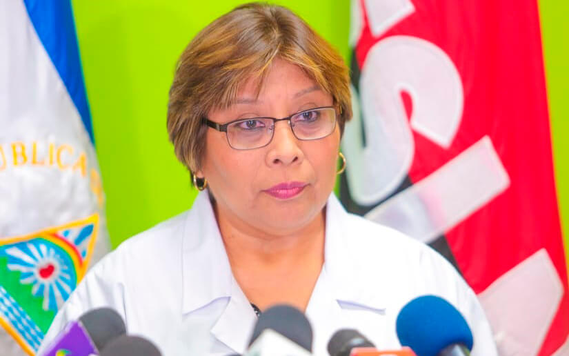 La doctora Martha Reyes, ministra de Salud de Nicaragua, presentó el último informe oficial este martes donde confirma 254 casos de COVID-19, un incremento de mas del mil por ciento con respecto al informe de la semana pasada. (Foto tomada de El 19 Digital)