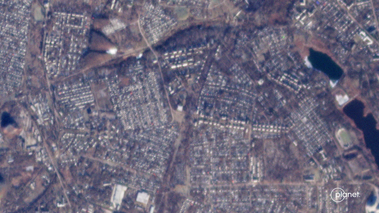 Imagen satelital de Makiivka del 20 de diciembre del 2022, días antes del ataque (REUTERS)