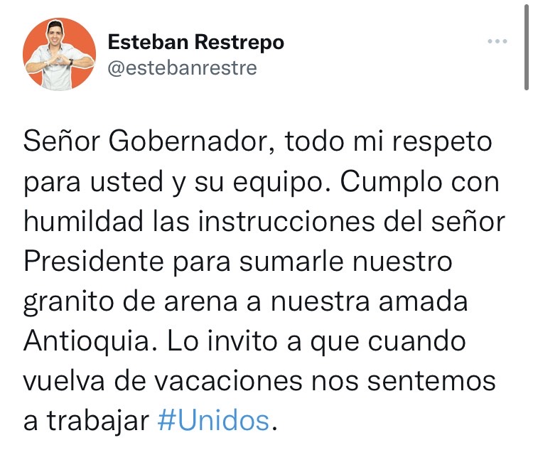 Twitter de Esteban Restrepo