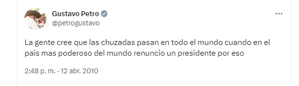 A través de Twitter, al presidente de la República, Gustavo Petro, le recuerdan su postura sobre las "chuzadas", que ahora salpican a su gobierno.