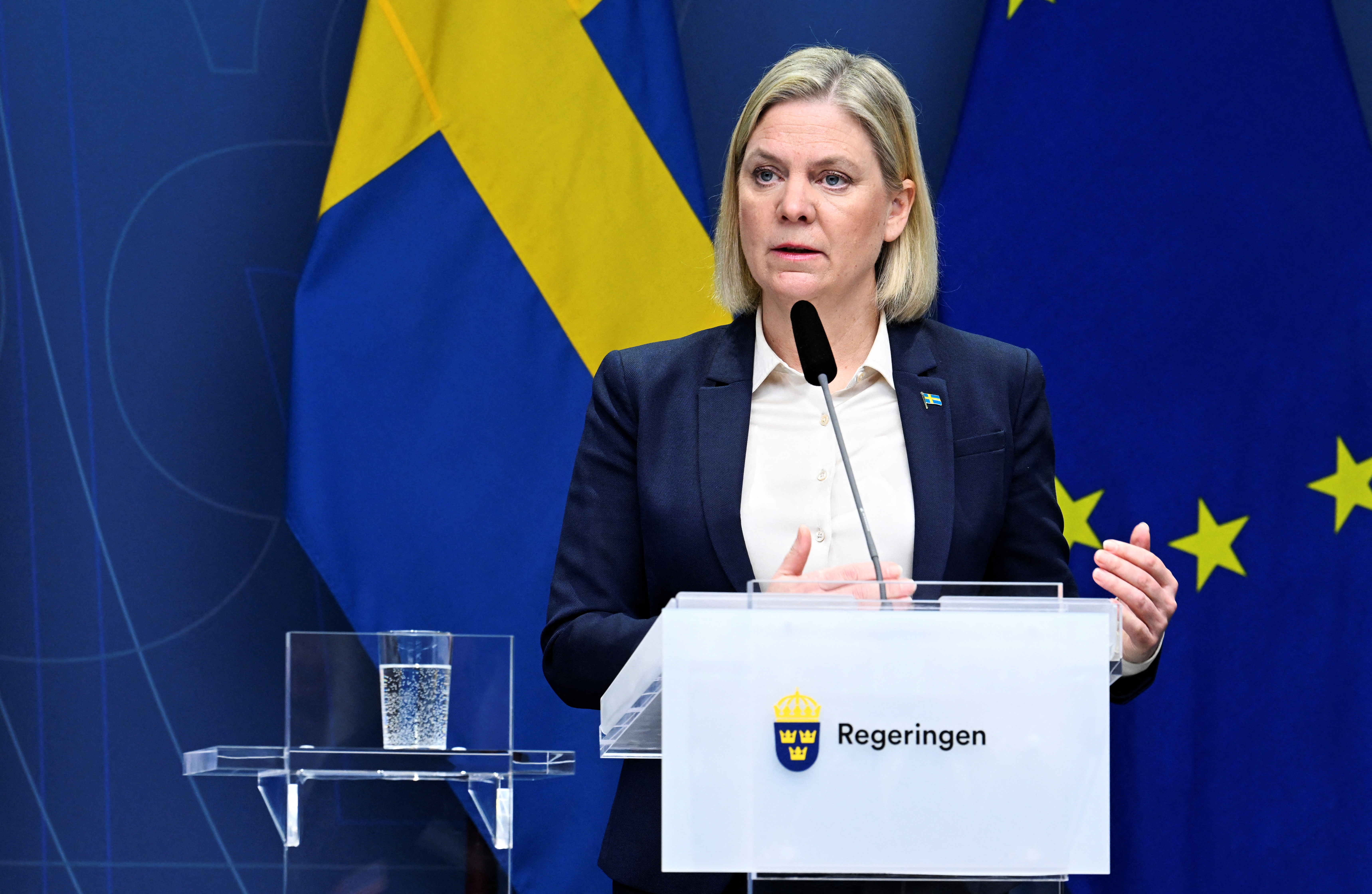 La primera ministra sueca, Magdalena Andersson. TT News Agency/Jessica Gow/via REUTERS