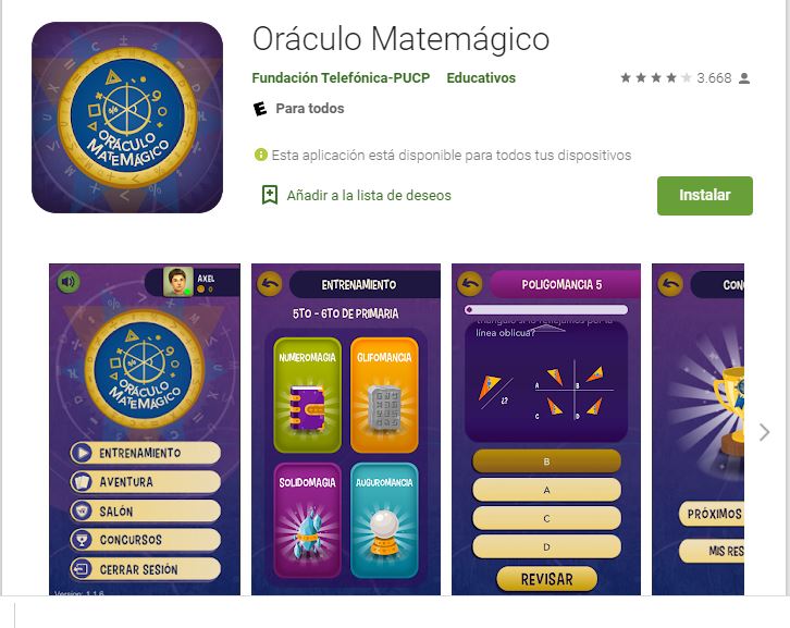 Oráculo Matemático en la Play Store (Foto: Play Store)