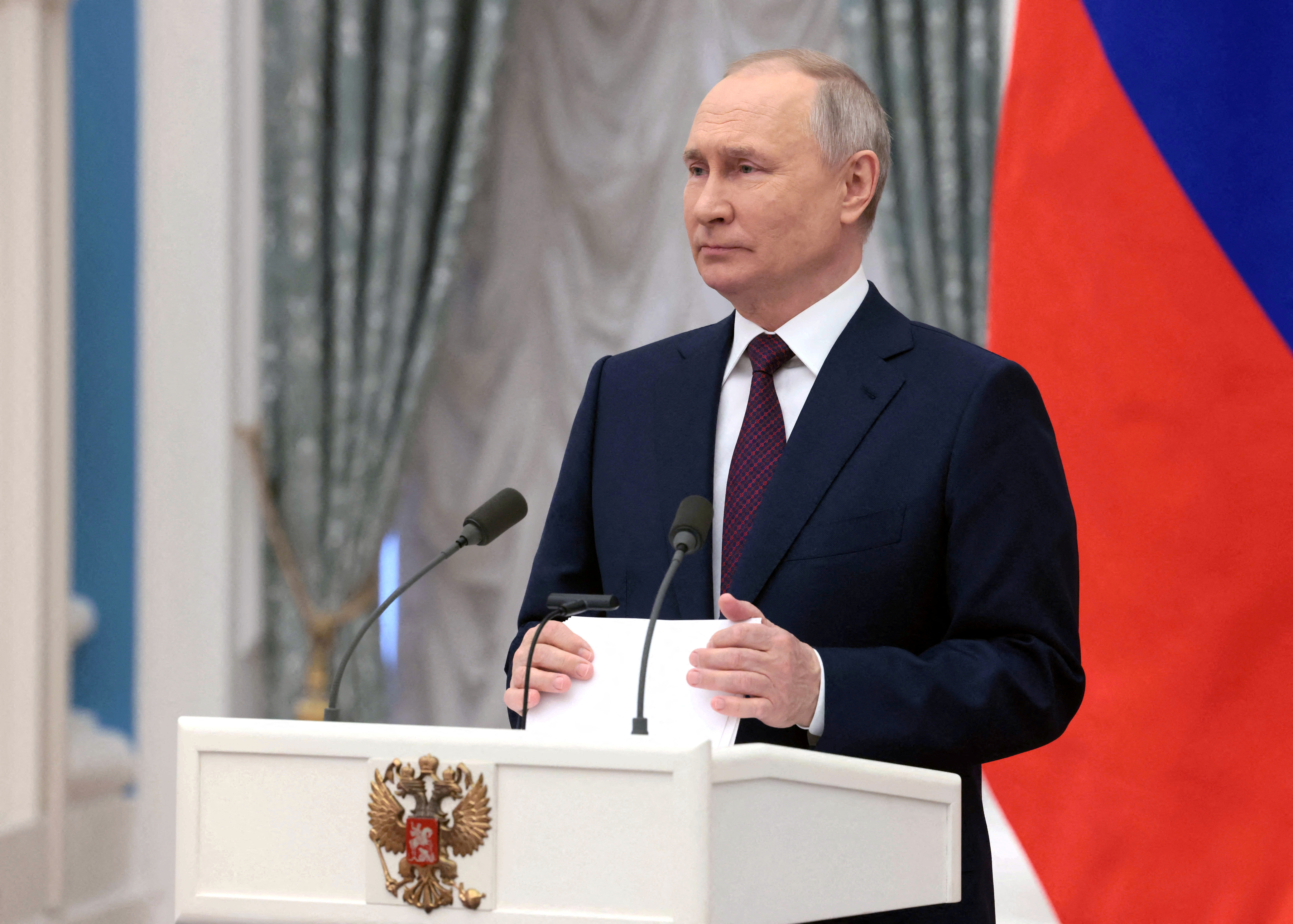 Russian President Vladimir Putin .  Sputnik/Mikhail Metzel/Pool via REUTERS ATTENTION EDITORS: THIS PICTURE WAS PROVIDED BY A THIRD PARTY./File Photo