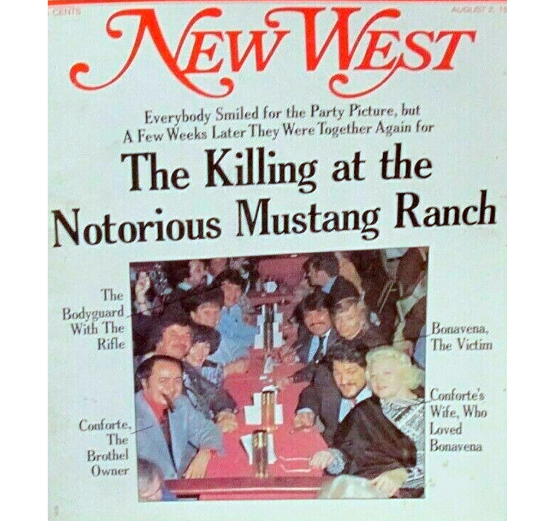 Joe, Sally y Ringo en la portada de "New West" tras el crimen