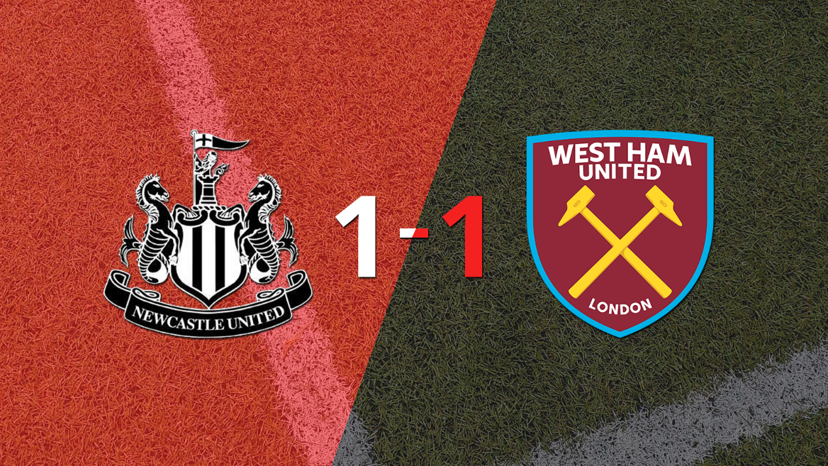 West Ham United logró sacar el empate a 1 gol en casa de Newcastle United