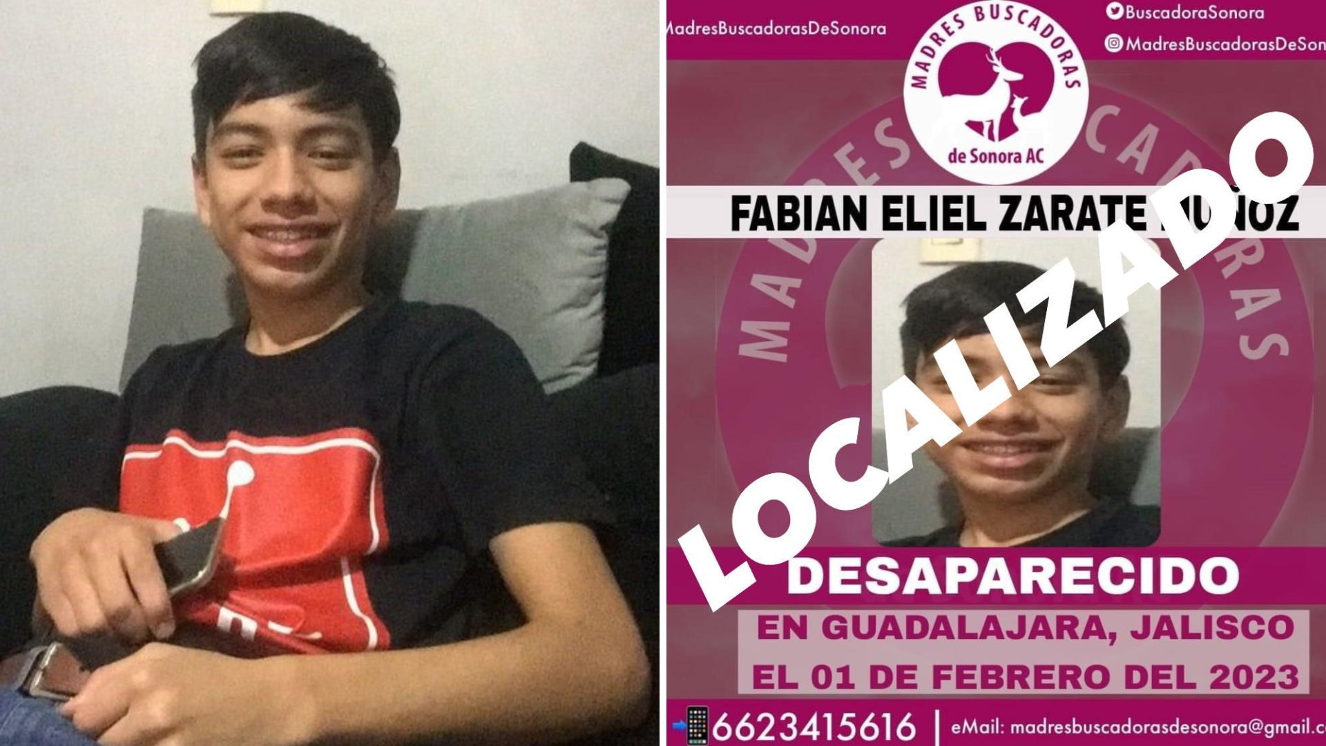 Fabian Eliel, joven reportado como desaparecido y hermano de una buscadora, fue localizado en Jalisco