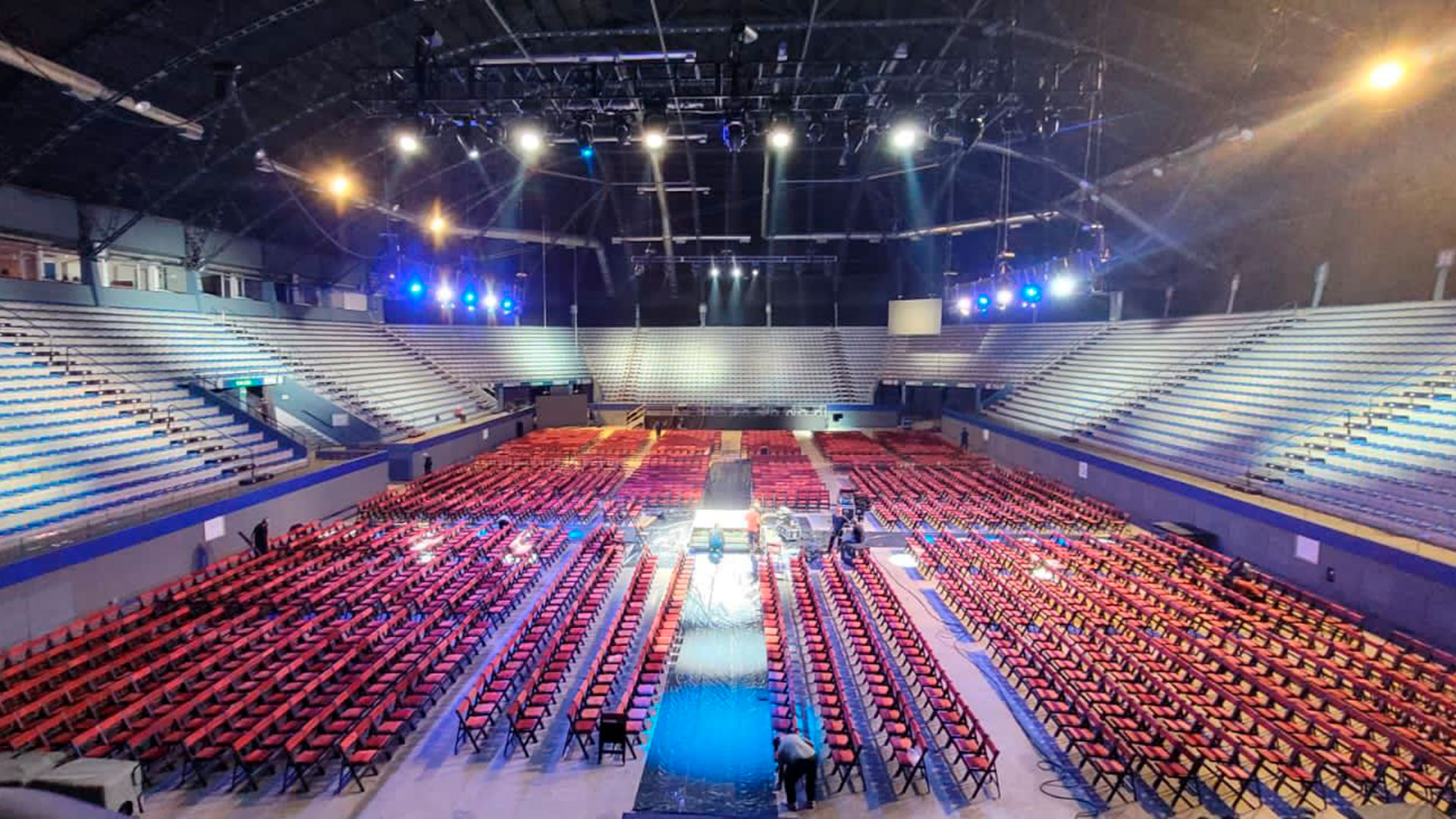 El estadio donde este sábado se realizará el congreso del Frente Renovador 