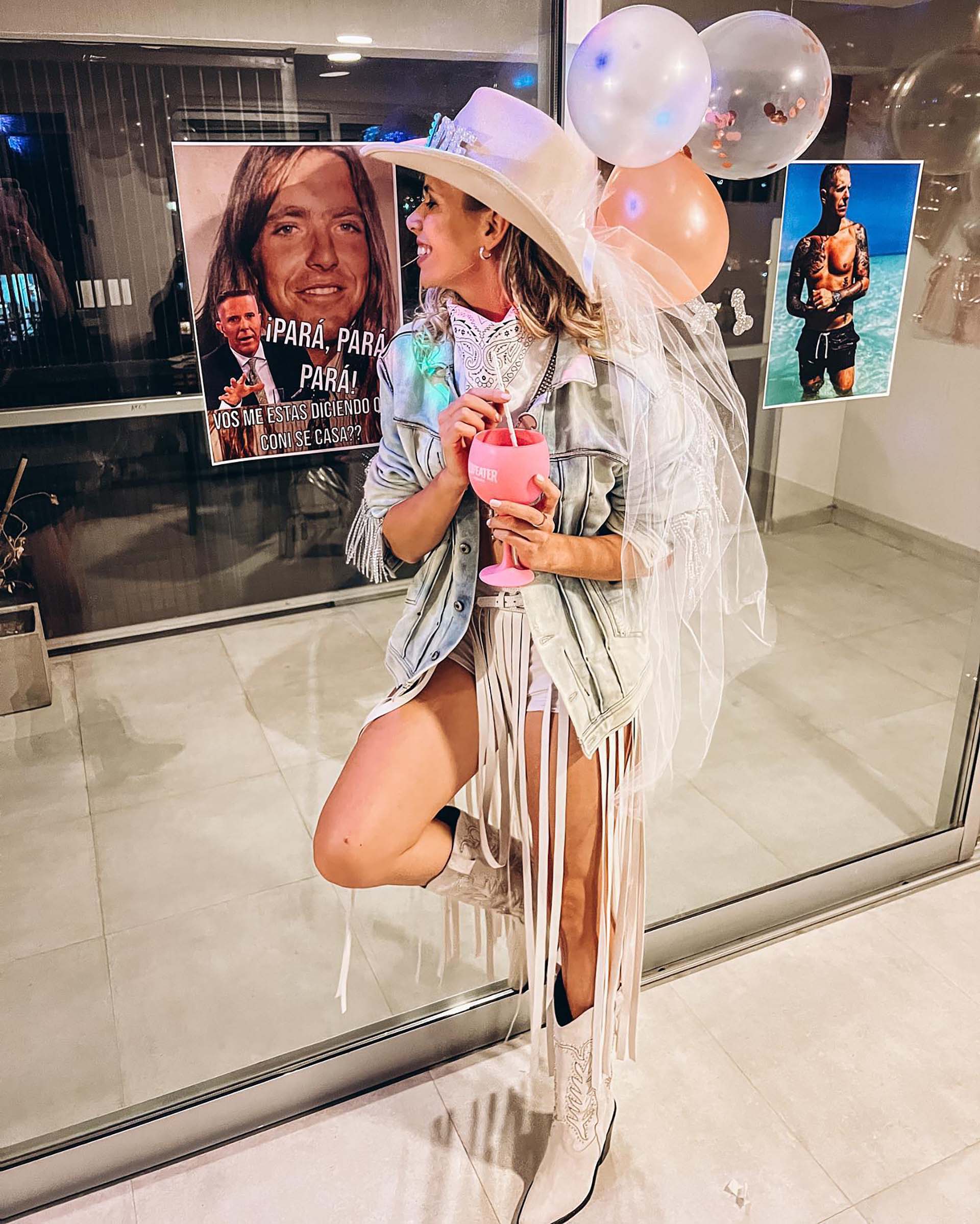 Connie Mosqueira And Her Bachelorette Party Decorations With A Nod To Her Future Husband Alejandro Fantino (Photo: Instagram)