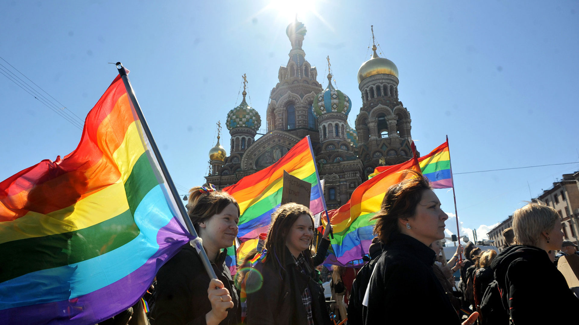 Manifestación LGBT en San Petersburgo