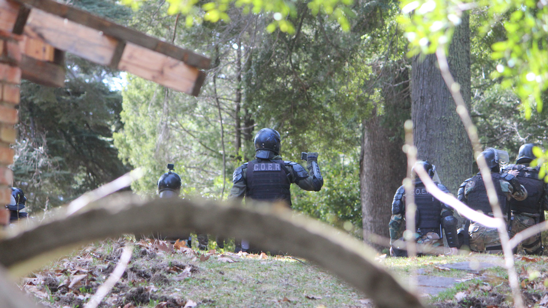 El acceso a la propiedad fue bloqueado por mapuches con un árbol que derribaron, piedras y maderas
