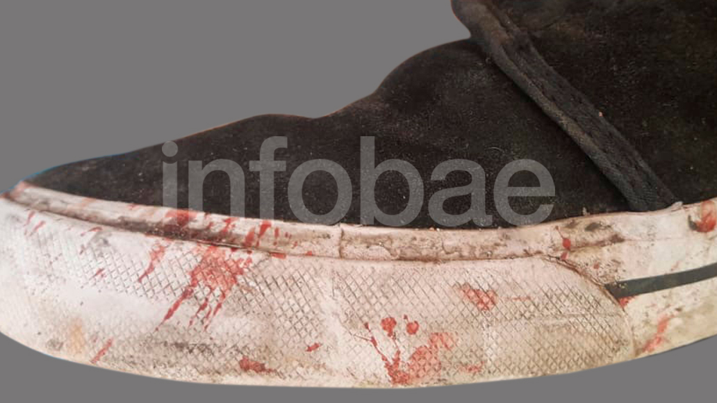 La zapatilla con sangre encontrada en el departamento que alquilaban los rugbiers.