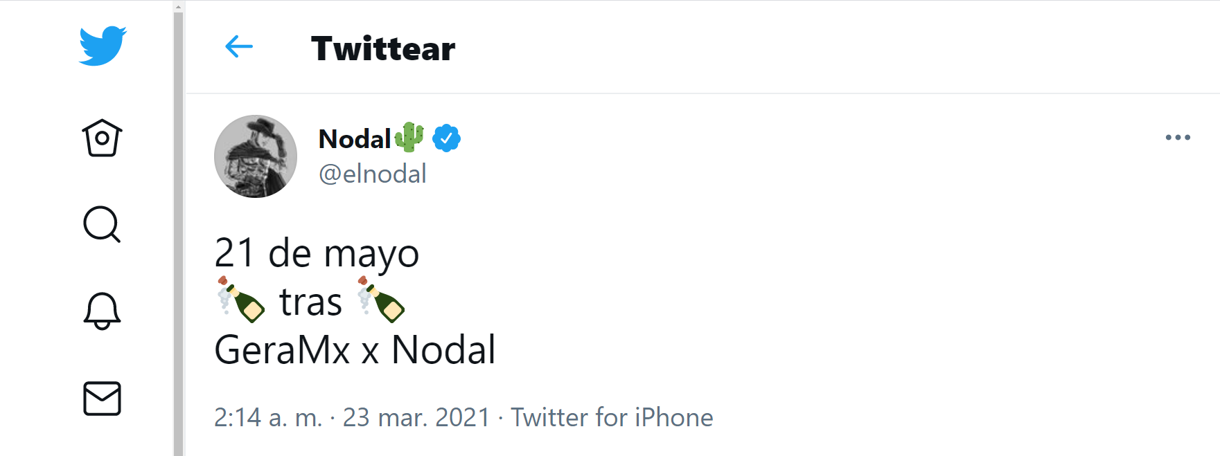 Christian Nodal tuiteó la fecha de lanzamiento de su nueva colaboración (Cortesía: @elnodal)