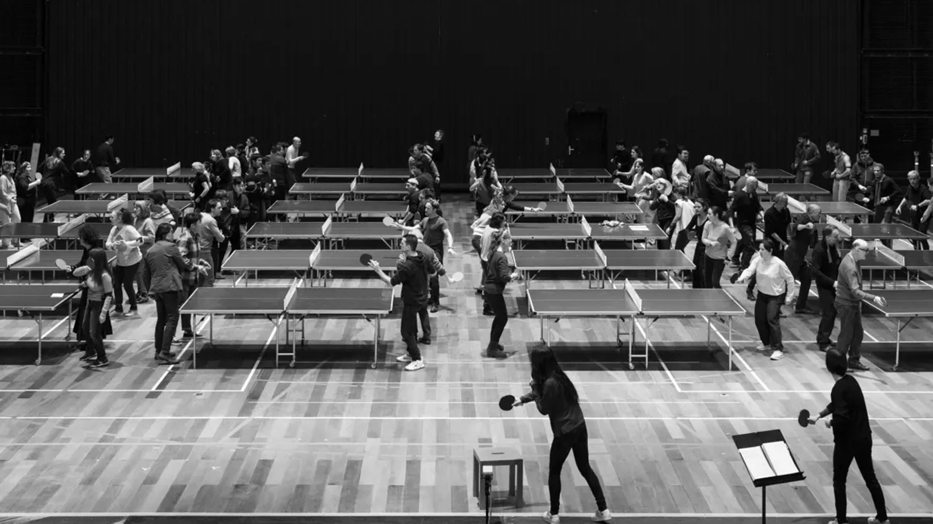 El ping pong fue clave en aquella visita del presidente Nixon a China en 1972, esta escena de la ópera lo refleja (Foto: Ópera de París)