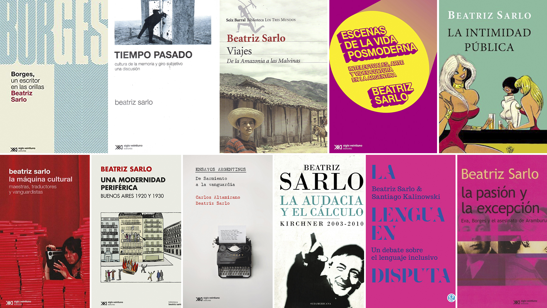 Algunas de las tapas de los libros de Beatriz Sarlo.